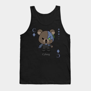 Cyborg killing machine Evil bear cute scary cool Halloween card Nightmare Tank Top